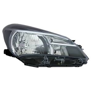 Phare optique h4 droit avec corps noir pour TOYOTA YARIS de 2014 à 2016, Neuf