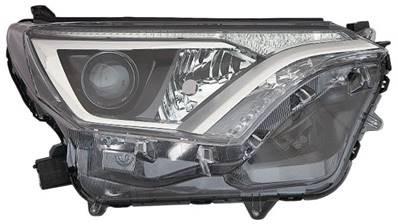 Phare optique hir2+wy21w droit à led avec corps noir pour TOYOTA RAV 4 de 2015 à 2018, Neuf
