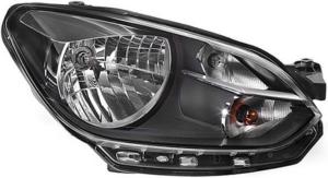 Phare optique h4 droit avec indicateur direction avec feu diurne avec corps noir avec profil noir pour VOLKSWAGEN UP de 2012 à 2016, Neuf