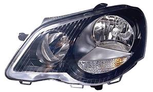 Phare optique h7+h1 gauche avec corps noir pour VOLKSWAGEN POLO de 2005 à 2009, Neuf