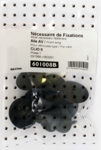 Kit vis et fixation complet POUR ASSEMBLÉE AILE AVANT DROIT GAUCHE pour RENAULT CLIO II de 1998 à 2001,