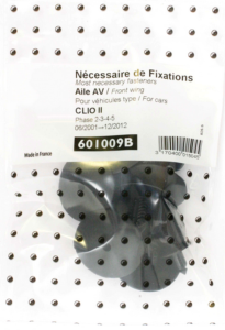 Kit vis et fixation complet POUR ASSEMBLÉE AILE AVANT DROIT GAUCHE pour RENAULT CLIO II RY de 2001 à 2005,
