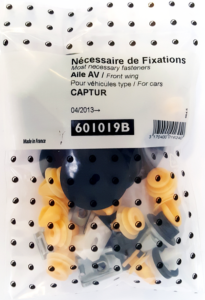 Kit vis et fixation complet POUR ASSEMBLÉE AILE AVANT DROIT GAUCHE pour RENAULT CAPTUR de 2013 à 2017,