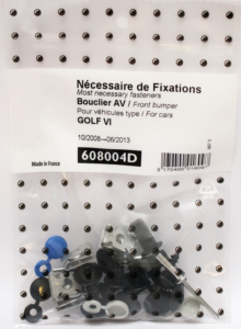 Kit vis et fixation complet POUR ASSEMBLÉE PARE-CHOCS AVANT pour VOLKSWAGEN GOLF VI de 2008 à 2012,