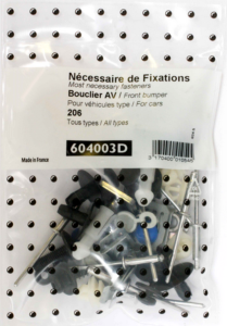 Kit vis et fixation complet POUR ASSEMBLÉE PARE-CHOCS AVANT pour PEUGEOT 206 de 1998 à 2009,