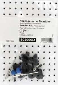 Kit vis et fixation complet POUR ASSEMBLÉE PARE-CHOCS AVANT pour CITROEN C3 de 2009 à 2013,