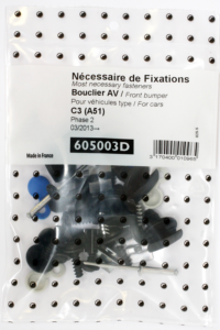 Kit vis et fixation complet POUR ASSEMBLÉE PARE-CHOCS AVANT pour CITROEN C3 de 2013 à 2016,