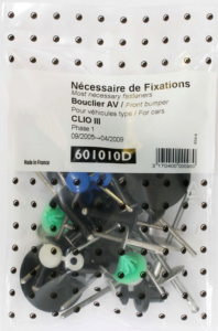 Kit vis et fixation complet POUR ASSEMBLÉE PARE-CHOCS AVANT pour RENAULT CLIO III de 2005 à 2009,