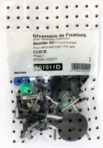 Kit vis et fixation complet POUR ASSEMBLÉE PARE-CHOCS AVANT pour RENAULT CLIO III RY de 2009 à 2012,