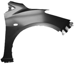 Aile avant droite avec trou avec spoilers latéral pour MAZDA 2 de 2007 à 2014, Neuve