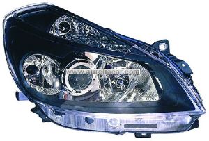 Phare optique h7+h7+h1 droit avec corps noir modèle sport pour RENAULT CLIO III de 2005 à 2009, Neuf