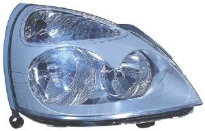 Phare optique h7+h1 droit avec corps gris modèle 1/04>4/09 pour RENAULT CLIO II RY de 2001 à 2005, Neuf